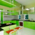 Дизайн зеленых кухонь может покорить