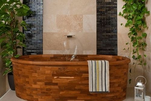Модная и комфортабельная ванна в стиле СПА