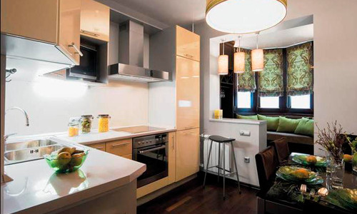 Кухня 9 кв м дизайн с балконом: варианты интерьера, расстановка