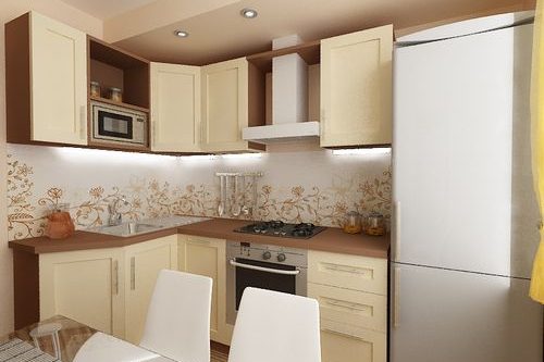 Интерьер кухни 6 кв м своими руками: мебель, освещение