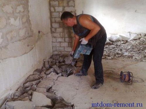 Цементно-песчаная стяжка.