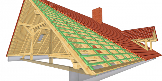 Устройство кровли деревянного дома от стропильной системы до подшивки софитами